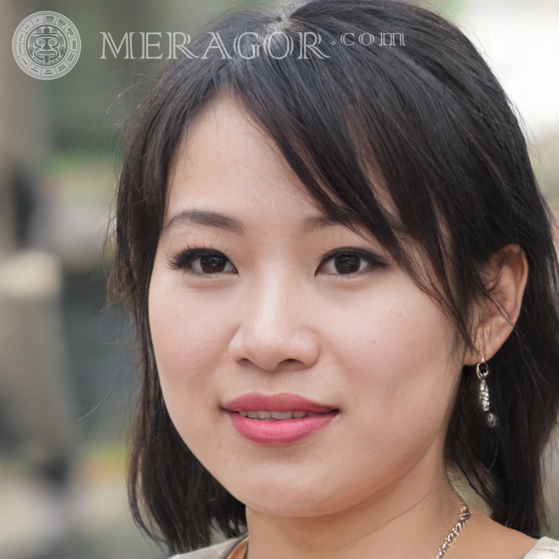 Gesicht eines japanischen Mädchens auf Avatar Gesichter von Frauen Japanisch Gesichter, Porträts