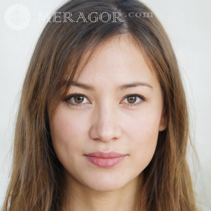 Foto einer schönen Japanerin für Dokumente Gesichter von Frauen Asiaten Japanisch Gesichter, Porträts