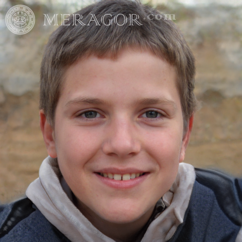 Baixe foto falsa de menino para redes sociais Rostos de meninos Europeus Russos Ucranianos