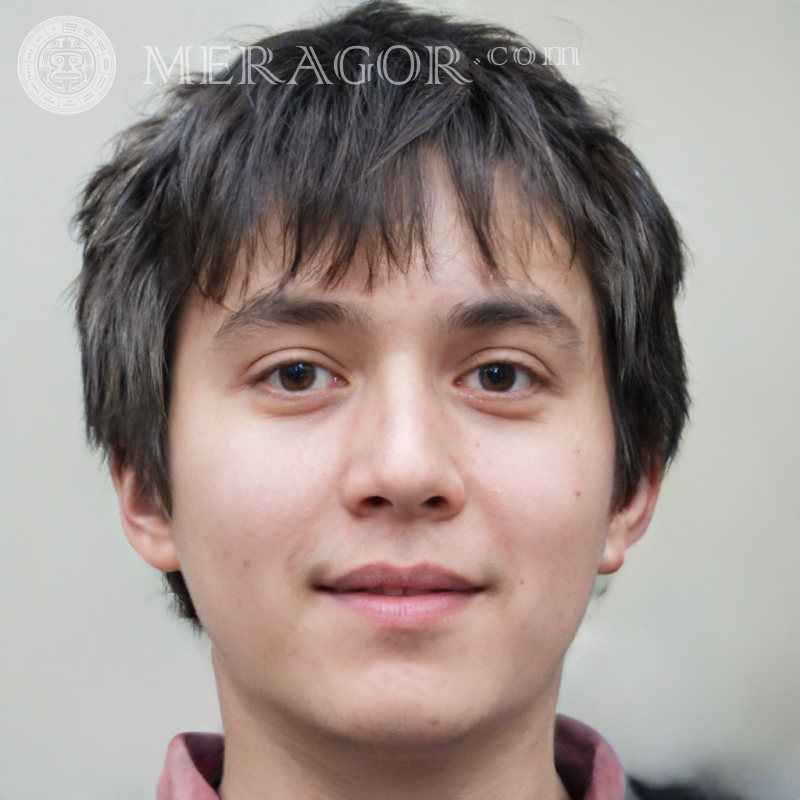 Laden Sie ein gefälschtes Jungenfoto auf das Tablet herunter Gesichter von Jungen Europäer Russen Ukrainer