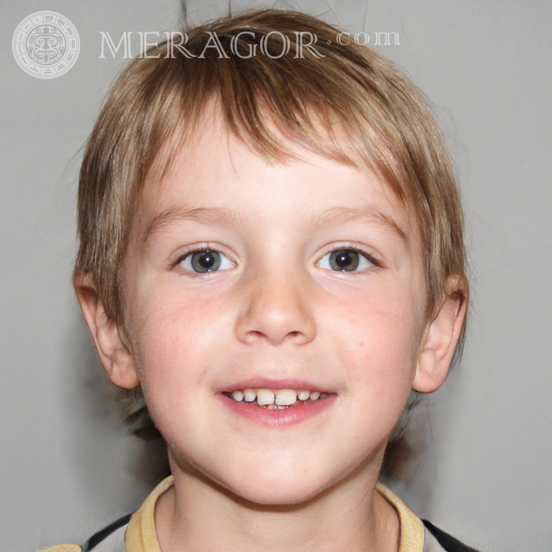 Download a fake photo of a boy on a gray background Faces of boys Europeans Russians Ukrainians