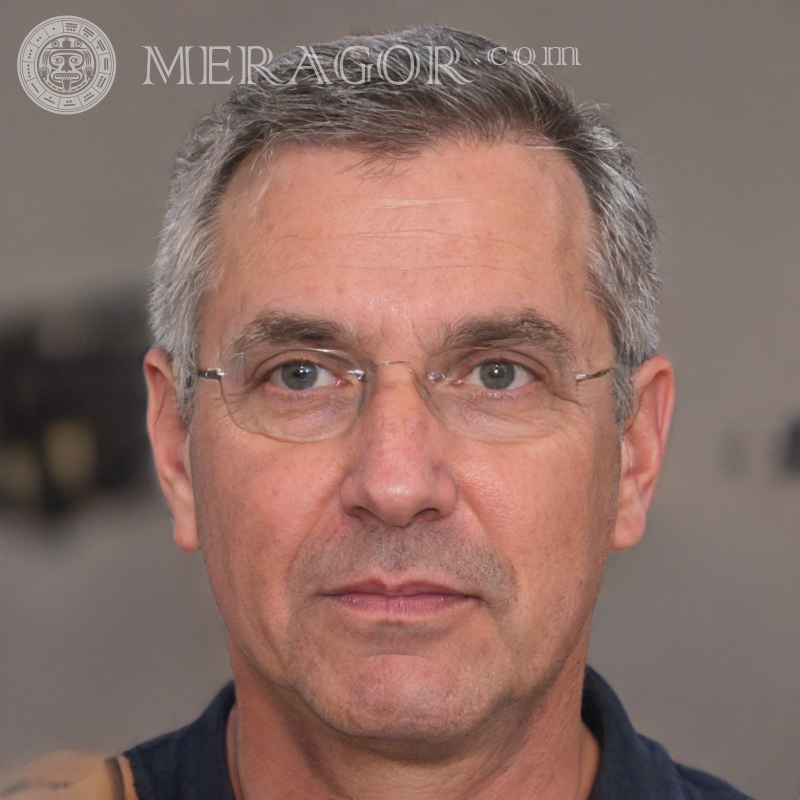 O rosto de um homem idoso em um avatar de 55 anos Rostos de avôs Europeus Russos Pessoa, retratos