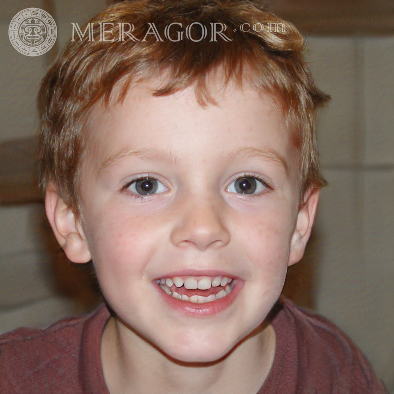 Завантажити портрет усміхненого маленького хлопчика для WhatsApp Особи хлопчиків Європейці Російські Українці