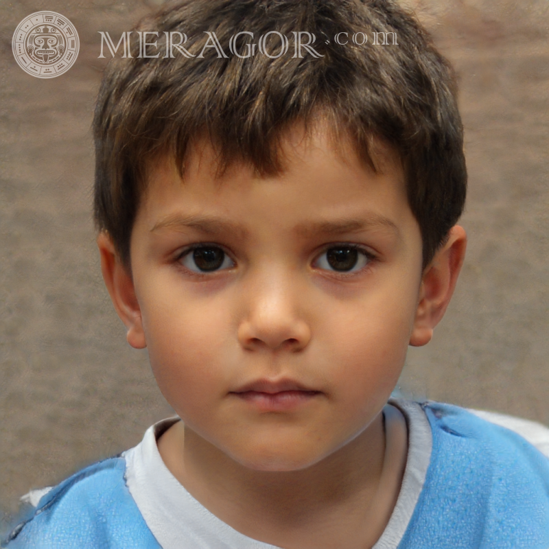 Download portrait of a cute little brown-haired boy for WhatsApp Faces of boys Europeans Russians Ukrainians