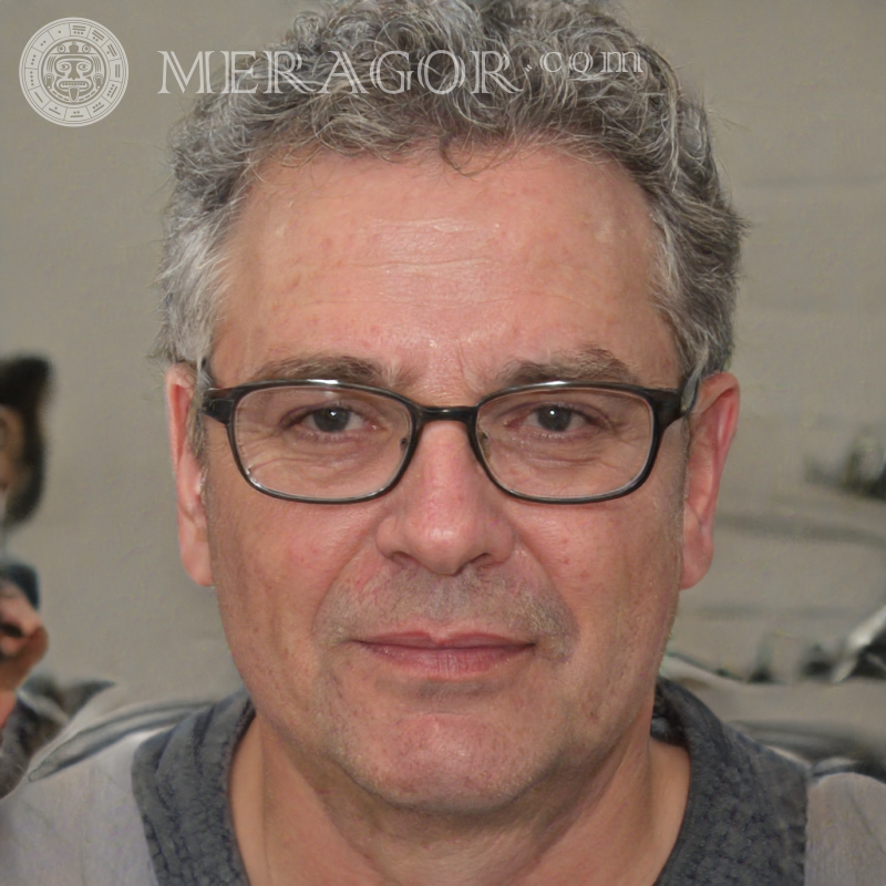 Retrato de um homem idoso em um avatar de 100 por 100 pixels Rostos de avôs Europeus Russos Pessoa, retratos
