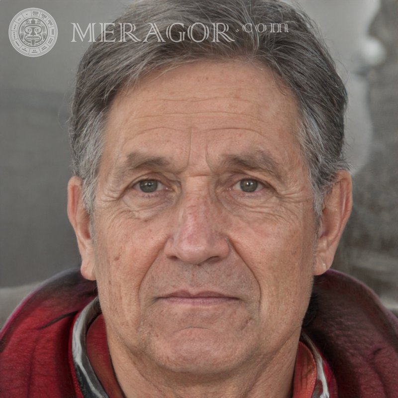 Foto de un anciano de 80 años Rostros de abuelos Europeos Rusos Caras, retratos
