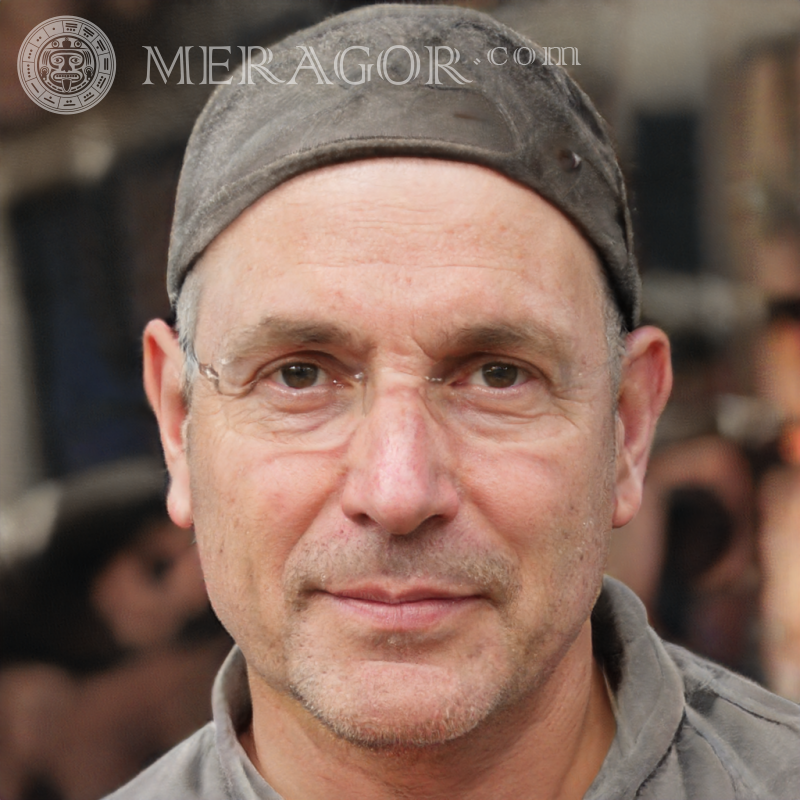 Foto eines älteren Mannes auf einem Avatar mit Kopfschmuck Gesichter der Großväter Europäer Russen Gesichter, Porträts