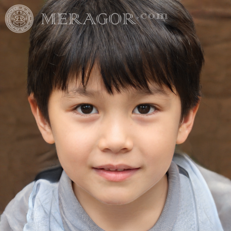 Descargar retrato falso de un chico lindo para LinkedIn Rostros de niños Asiáticos Vietnamita Coreanos