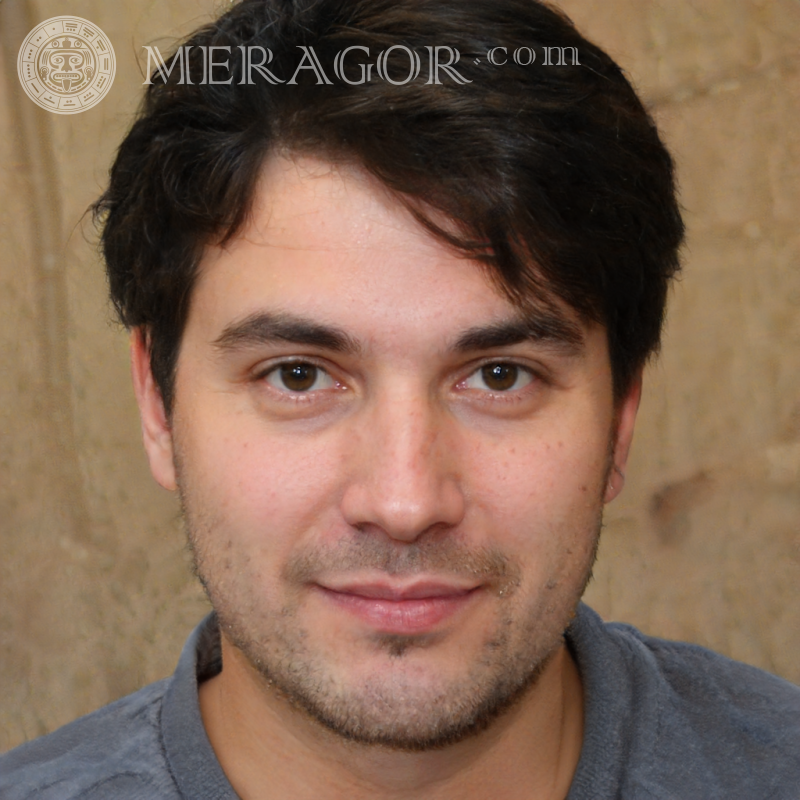 O rosto do cara de 24 anos no avatar Rostos de rapazes Europeus Russos Pessoa, retratos