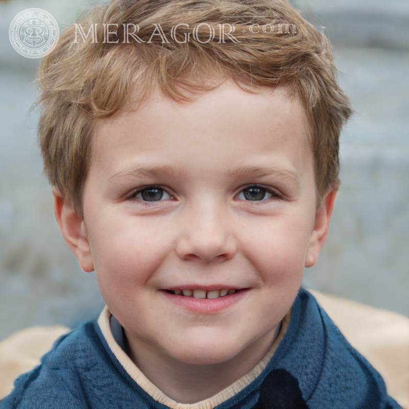 Завантажити фейковий портрет милого маленького хлопчика для LinkedIn Особи хлопчиків Європейці Російські Українці