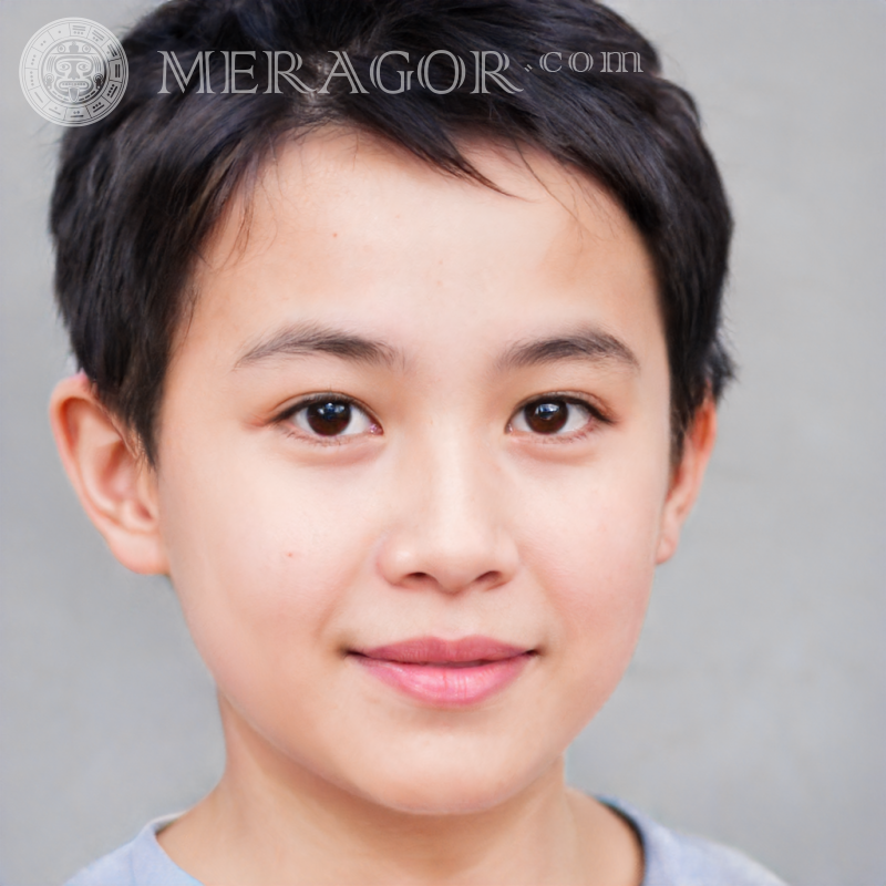 Descargar retrato falso de un niño alegre para YouTube Rostros de niños Asiáticos Vietnamita Coreanos