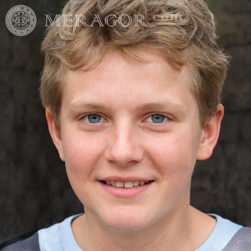 Descargar retrato falso de un chico lindo para perfil Rostros de niños Europeos Rusos Ucranianos