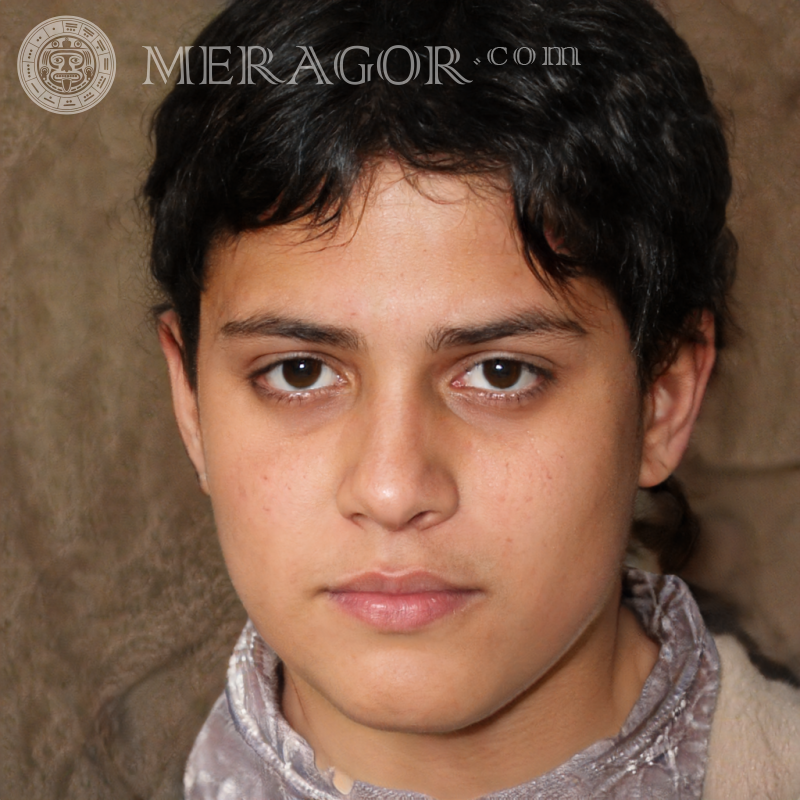 Скачать фейковый портрет хмурого мальчика для страницы Лица мальчиков Арабы, мусульмане Детские Мальчики