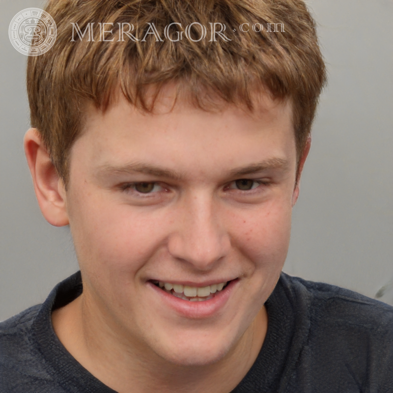 Завантажити фейковий портрет задоволеного хлопчика для соціальних мереж Особи хлопчиків Європейці Російські Українці