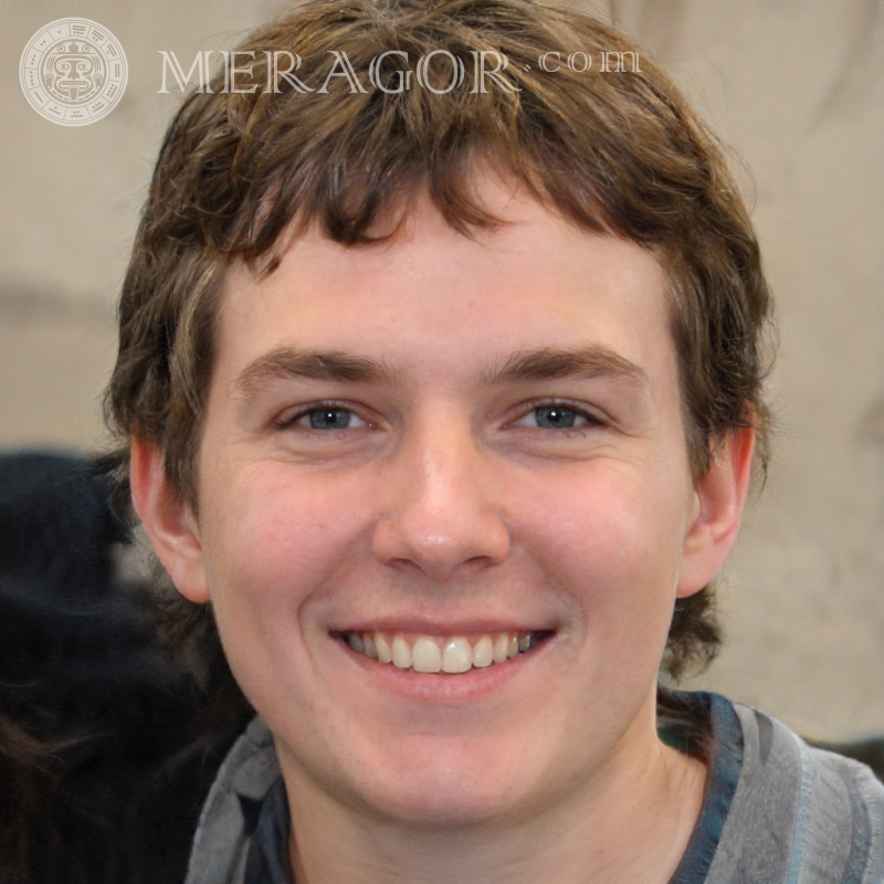 Скачать фейковый портрет улыбающегося мальчика для социальных сетей Лица мальчиков Европейцы Русские Украинцы