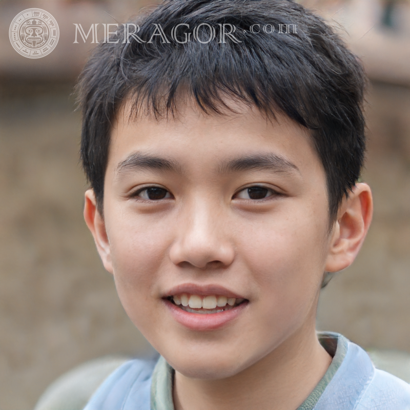 Descargar falso retrato de un lindo chico asiático para las redes sociales Rostros de niños Asiáticos Vietnamita Coreanos