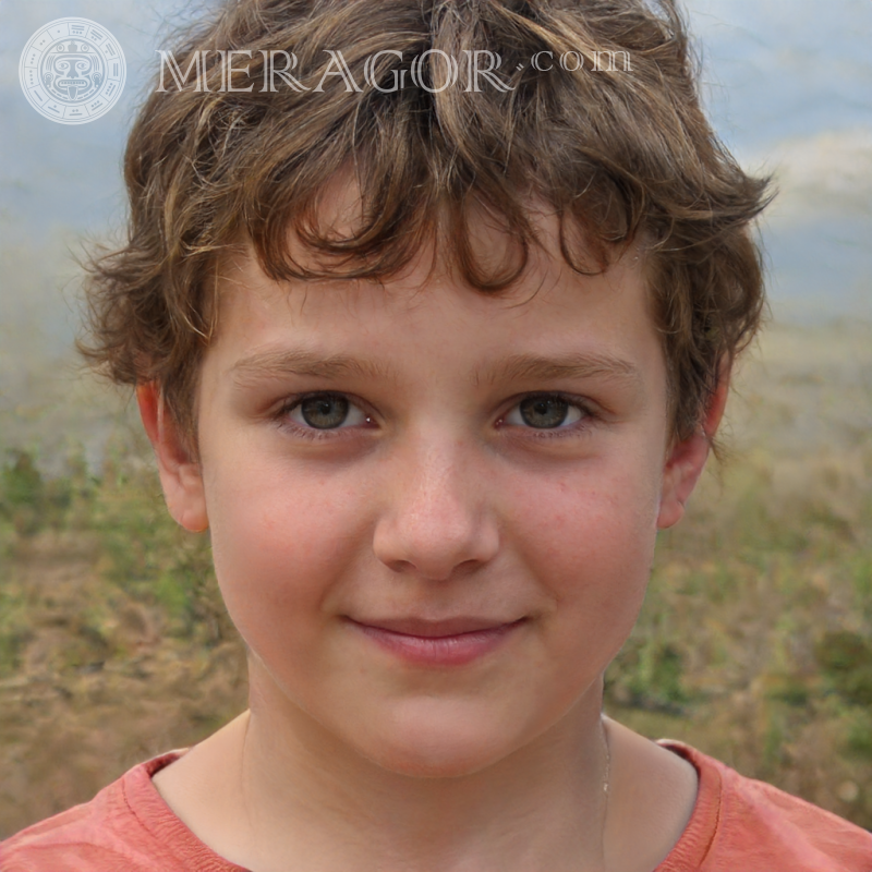 Laden Sie das gefälschte Porträt eines lächelnden Jungen für den Avatar herunter Gesichter von Jungen Europäer Russen Ukrainer