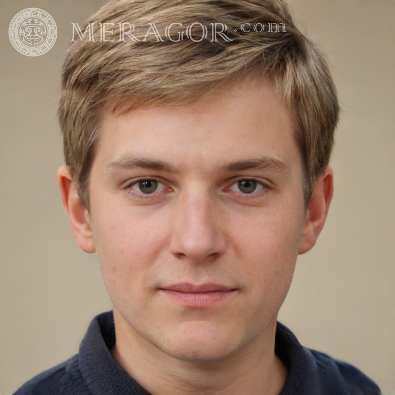 Retrato falso de um menino fofo para Bamble Rostos de meninos Europeus Russos Ucranianos