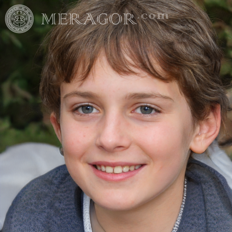 Retrato falso de un chico lindo para TikTok Rostros de niños Europeos Rusos Ucranianos
