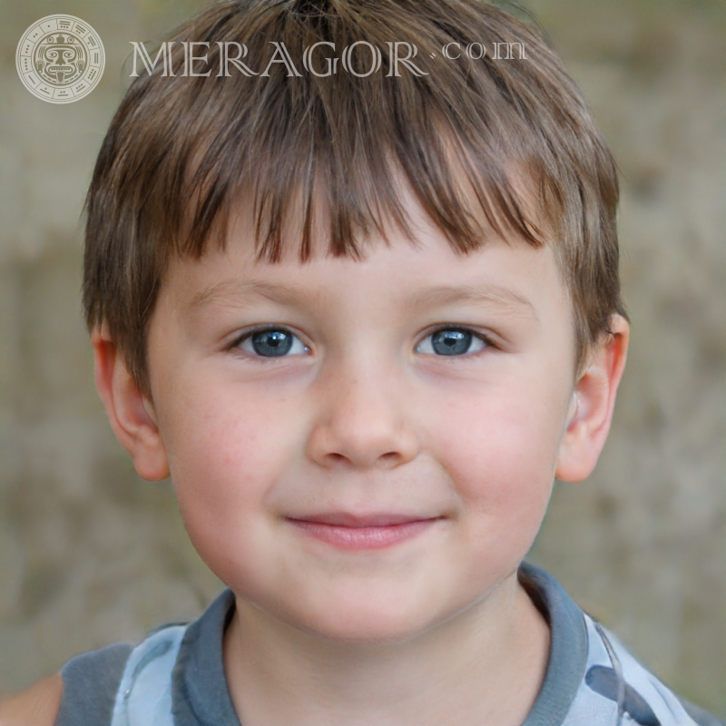 Fake portrait of a little boy for Instagram Faces of boys Europeans Russians Ukrainians