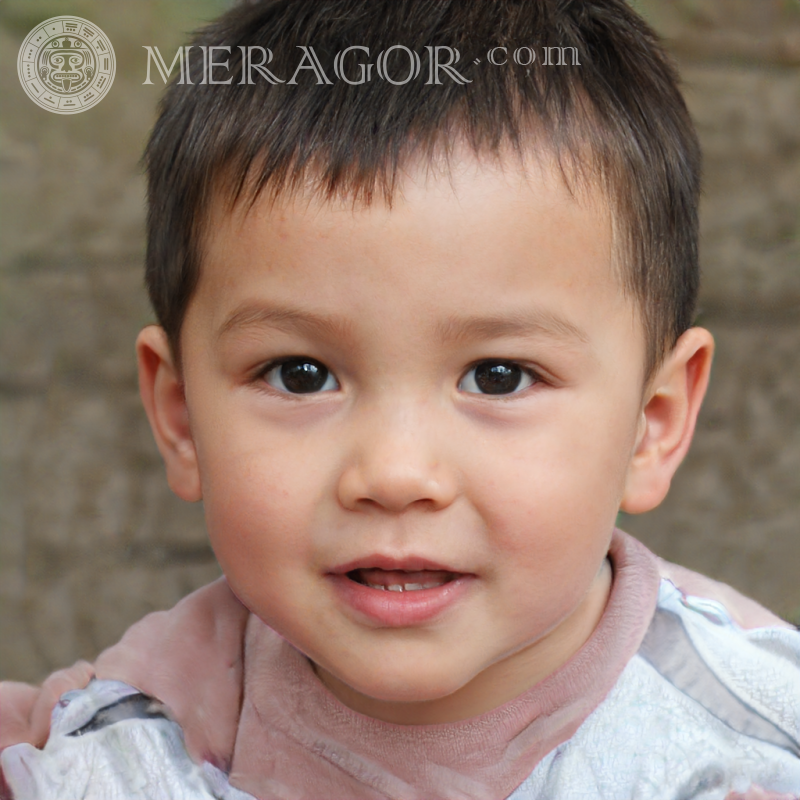 Fake portrait of a cute little boy for Instagram Faces of boys Asians Vietnamese Koreans