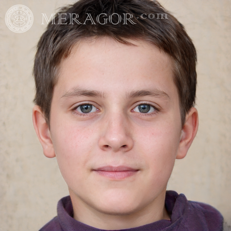 Retrato falso de un chico lindo para WhatsApp Rostros de niños Europeos Rusos Ucranianos