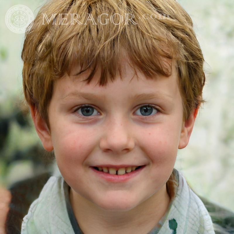 Retrato falso de un lindo niño para WhatsApp Rostros de niños Europeos Rusos Ucranianos