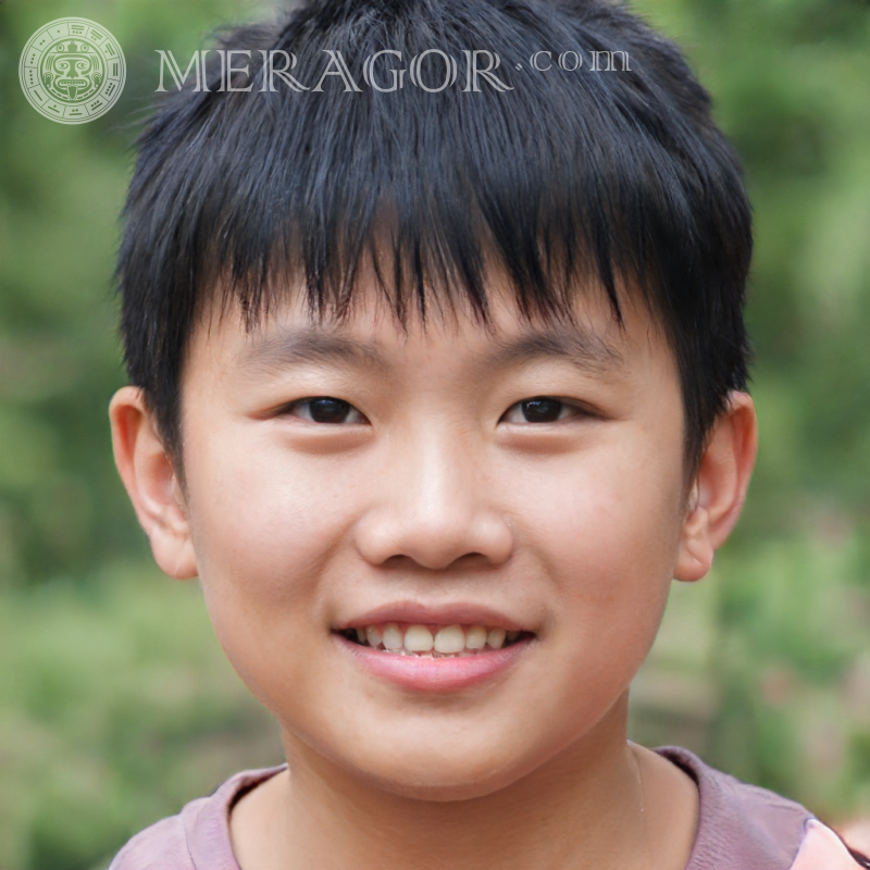 Фейковий портрет усміхненого хлопчика азіата для WhatsApp Особи хлопчиків Азіат Вєтнамці Корейці