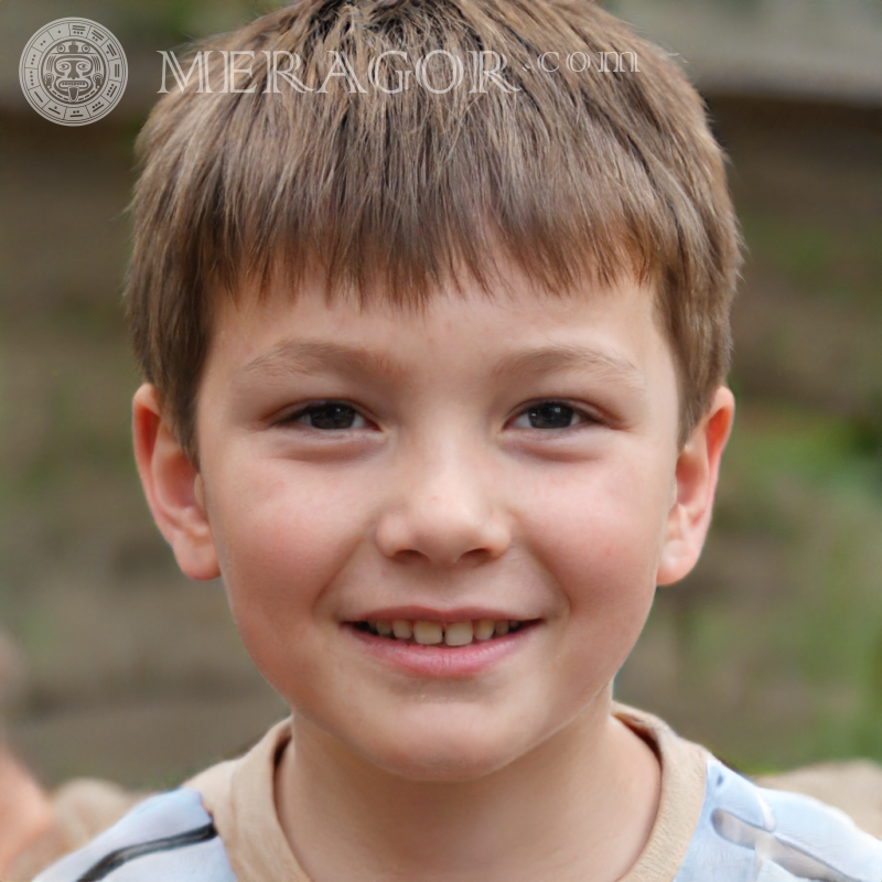 Fake portrait of a little happy boy for Vkontakte Faces of boys Europeans Russians Ukrainians
