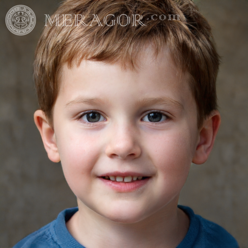 Retrato falso de un chico lindo para portada. Rostros de niños Europeos Rusos Ucranianos