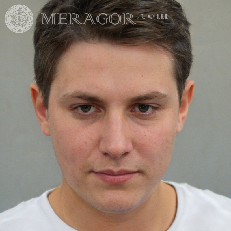 O rosto de um cara humilde Rostos de rapazes Europeus Russos Pessoa, retratos
