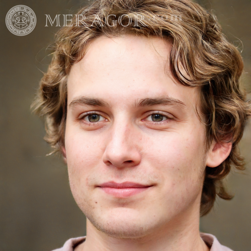 Face of a 19 year old guy with wavy hair Faces of guys Europeans Russians Faces, portraits