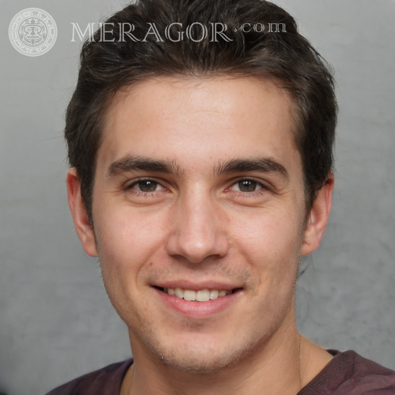 Gesichter von Männern im Alter von 18 Jahren für Werbeseite Gesichter von Jungs Europäer Russen Gesichter, Porträts