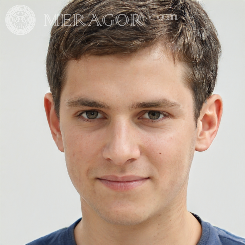 Foto von einem 16-jährigen Mann für Dokumente Gesichter von Jungs Europäer Russen Gesichter, Porträts
