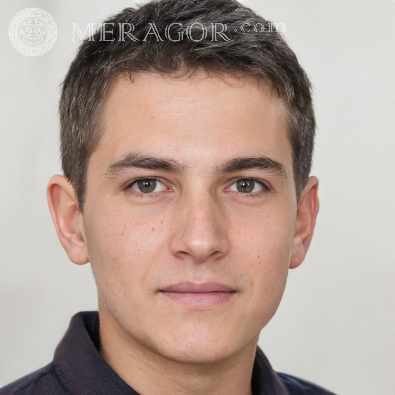 Foto von einem 21-jährigen Mann für Dokumente Gesichter von Jungs Europäer Russen Gesichter, Porträts