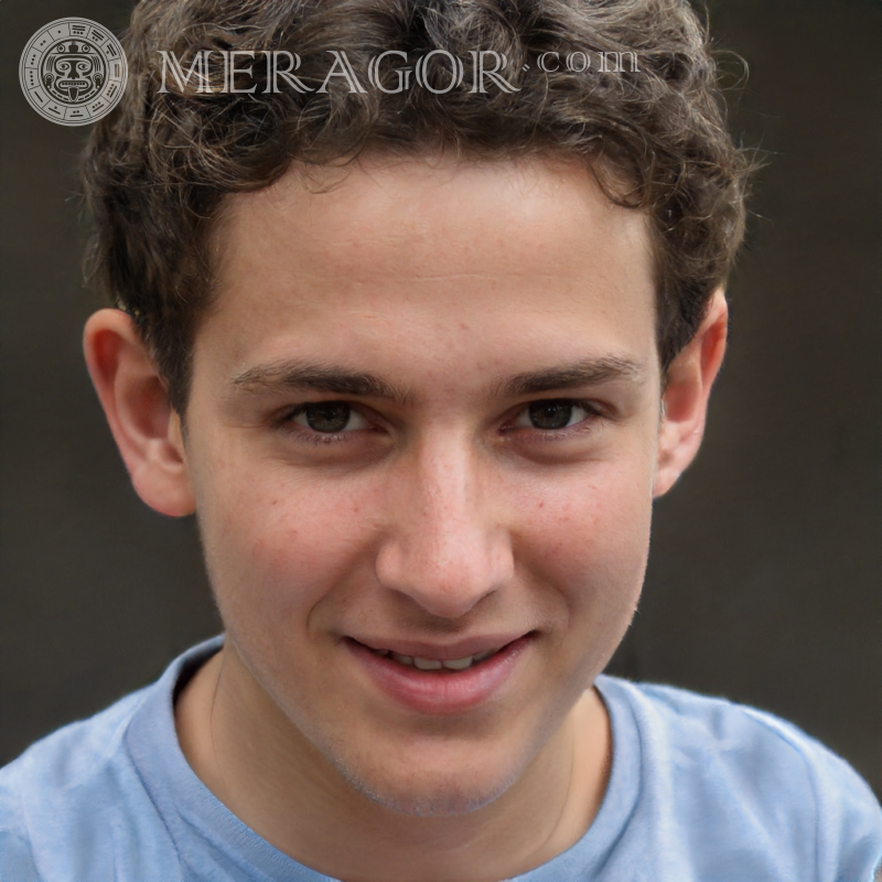 Foto de un chico de 19 años modesto Rostros de chicos Europeos Rusos Caras, retratos