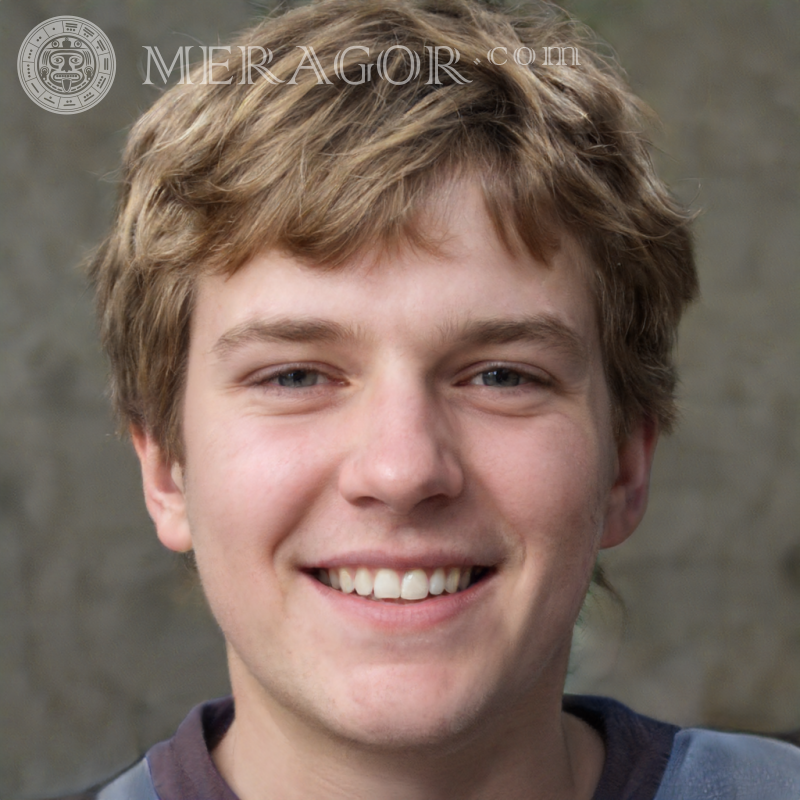 Foto de um cara de 17 anos na foto do perfil Rostos de rapazes Europeus Russos Pessoa, retratos