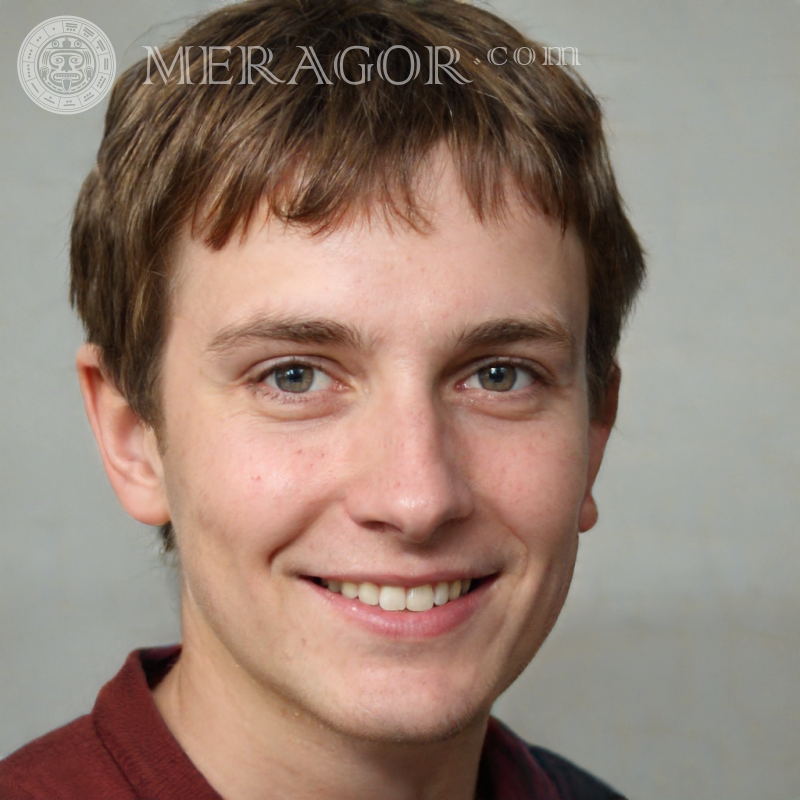 Foto de un chico de 20 años en una tarjeta de visita. Rostros de chicos Europeos Rusos Caras, retratos