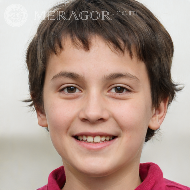 Fake portrait of a happy boy for profile Faces of boys Europeans Russians Ukrainians