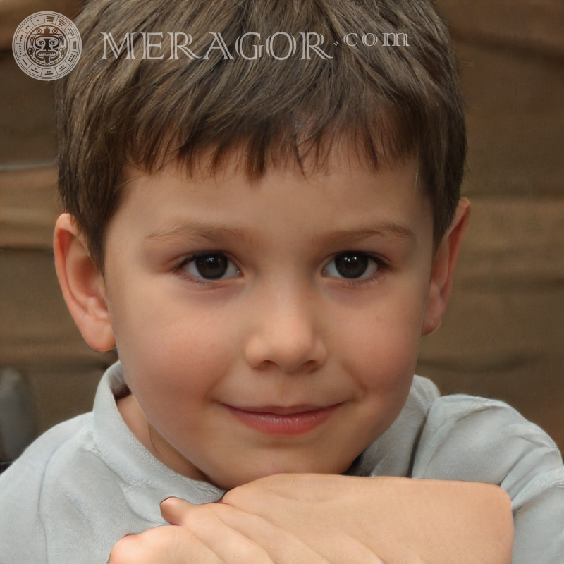 Retrato falso de un lindo niño de perfil Rostros de niños Europeos Rusos Ucranianos