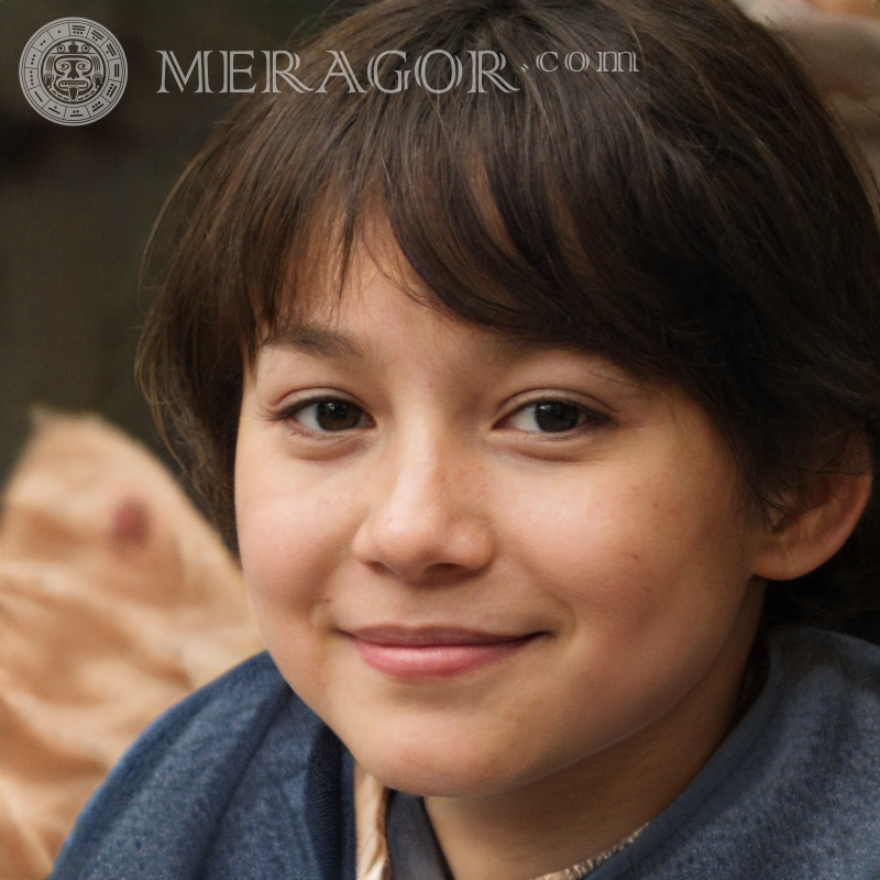 Retrato falso de un chico lindo para la página. Rostros de niños Europeos Rusos Ucranianos