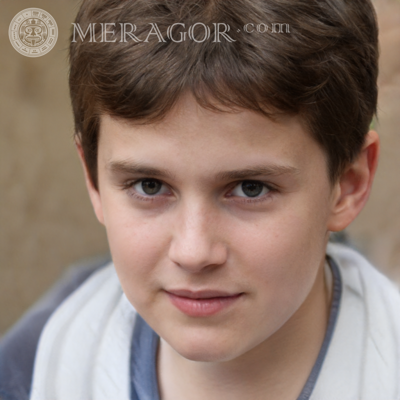Gefälschtes Porträt eines süßen Jungen für Avatar Gesichter von Jungen Europäer Russen Ukrainer