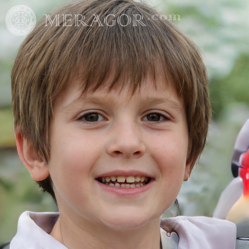 Fake portrait of a cheerful little boy for the site Faces of boys Europeans Russians Ukrainians