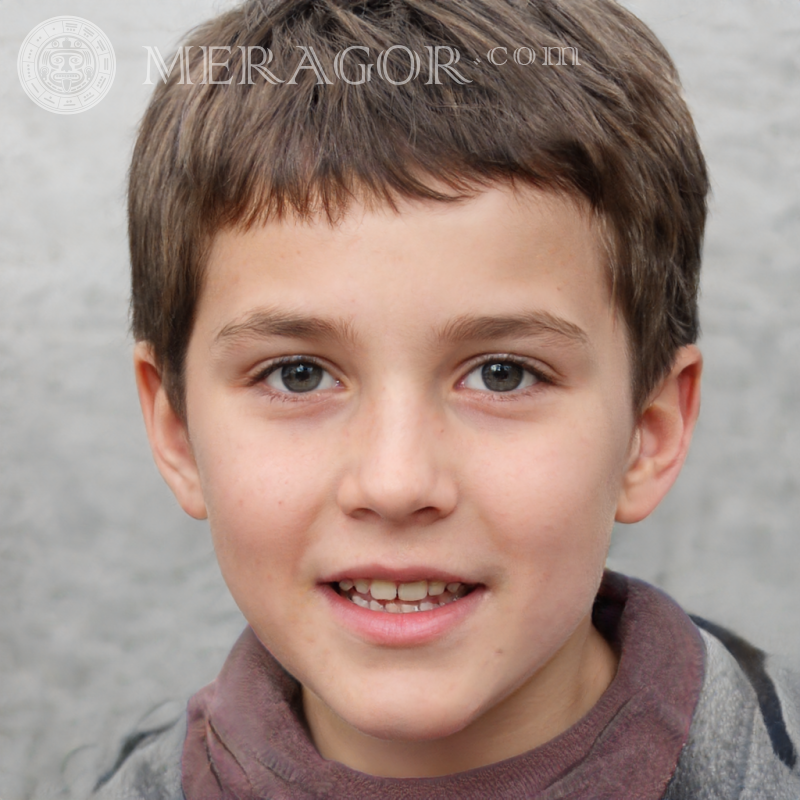 Faux visage de petit garçon pour Instagram sur Meragor.com Visages de garçons Européens Russes Ukrainiens