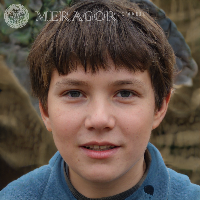 Rosto falso de um garoto simples para o Instagram em Meragor.com Rostos de meninos Europeus Russos Ucranianos