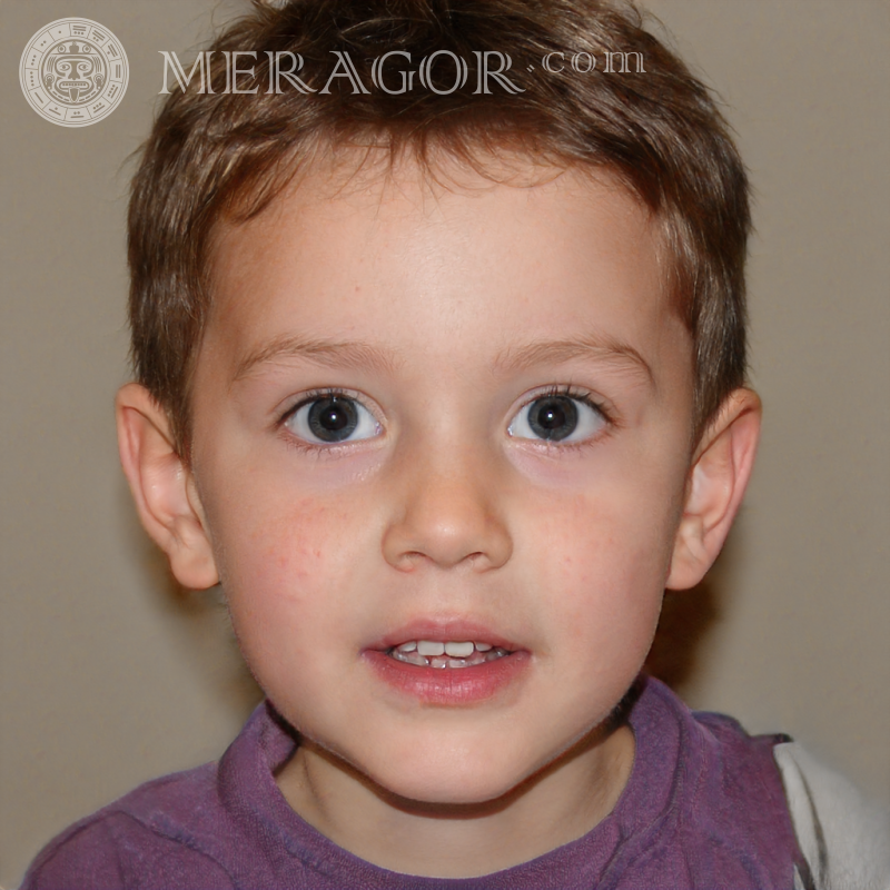 Cara falsa de un chico lindo para Instagram en Meragor.com Rostros de niños Europeos Rusos Ucranianos