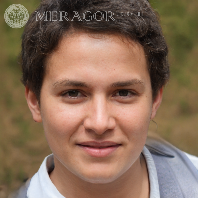 Fake face of a happy boy for Facebook on Meragor.com Faces of guys Europeans Spaniards Portuguese