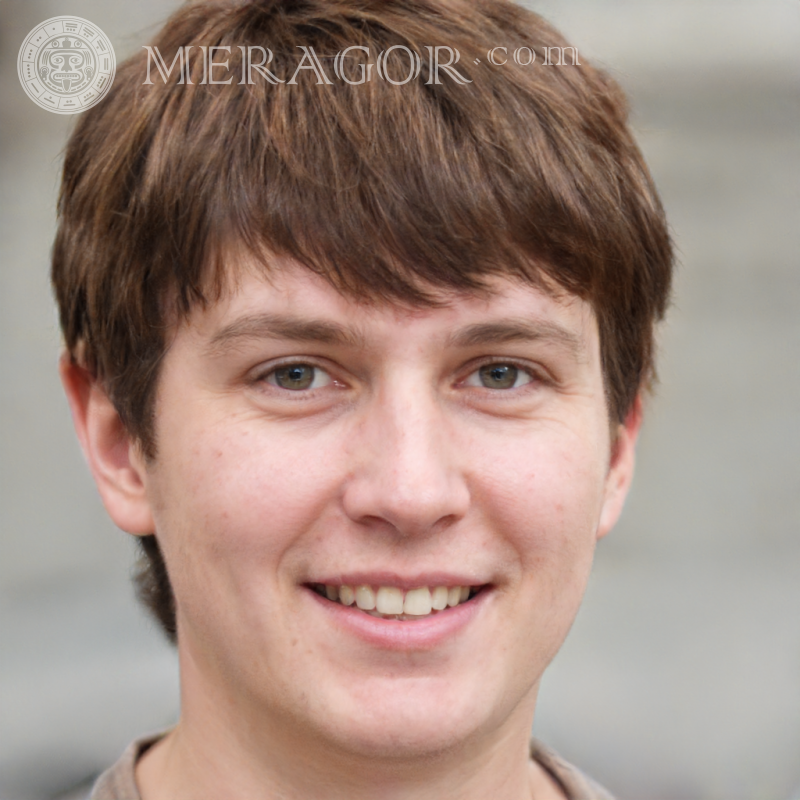 Faux visage de garçon souriant pour Facebook sur Meragor.com Visages de garçons Européens Russes Ukrainiens