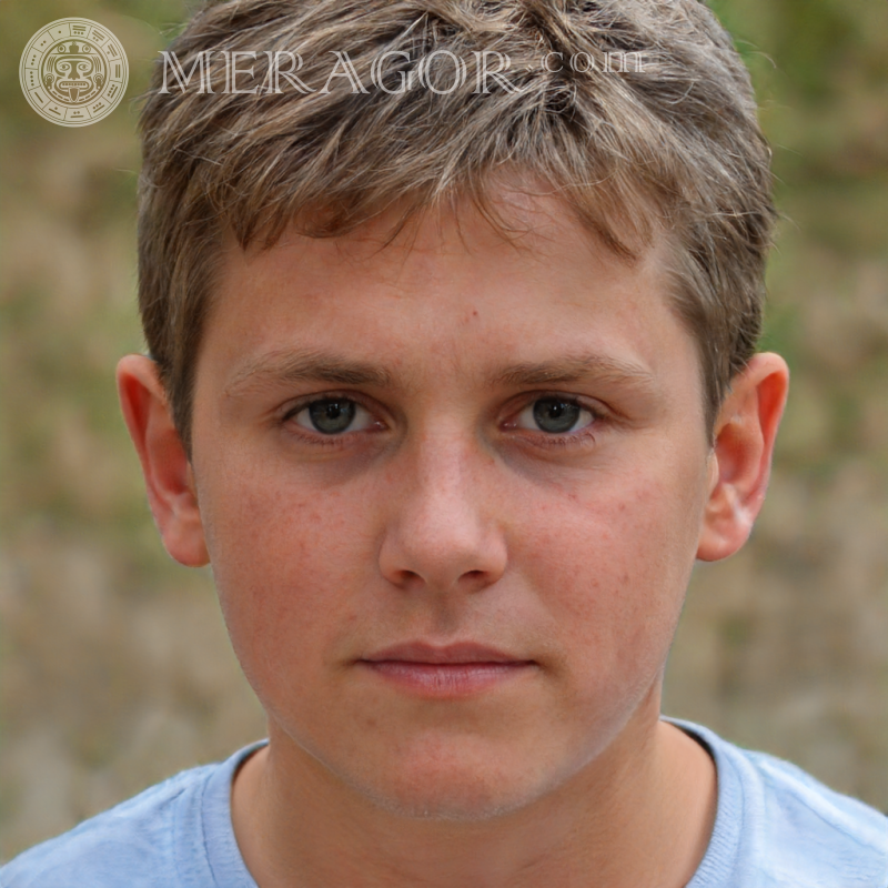 Faux visage un simple garçon pour WhatsApp sur Meragor.com Visages de garçons Européens Russes Ukrainiens
