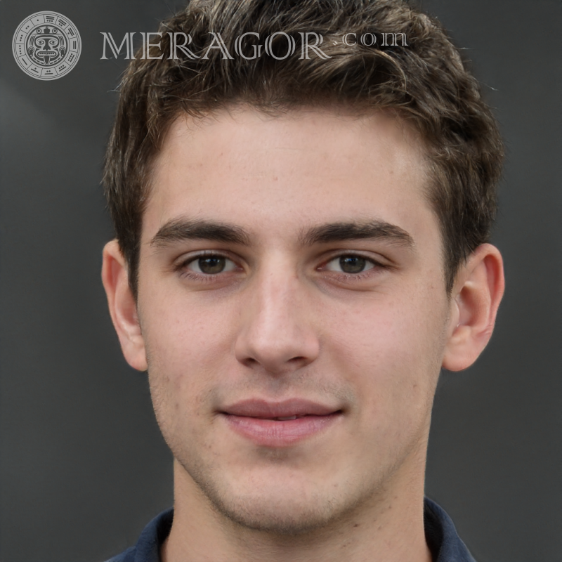 O rosto de um cara de 24 anos em documentos Rostos de rapazes Europeus Russos Pessoa, retratos